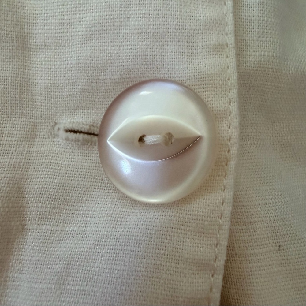 J. Peterman White Linen Cotton Button Front Sleeveless Dress Size 4 - Picture 14 of 14